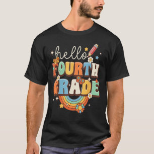 Camiseta Groovy Hello, Vibes do 4º ano, professor retro