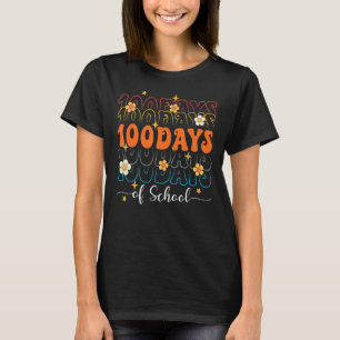 Camiseta Groovy Hippie 100º Dia dos Professores Feliz 1
