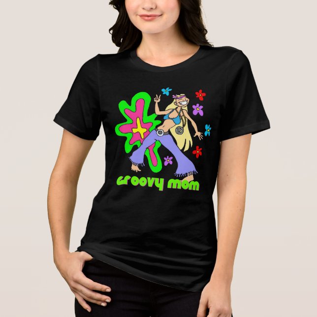 Camiseta Groovy Hippie Mãe (Frente)