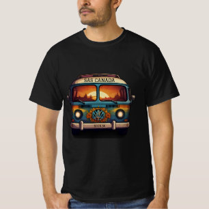 Camiseta Groovy Hippy Van design Retro Paz e Amor