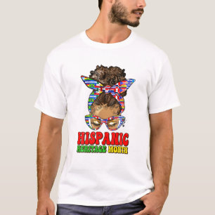 Camiseta Groovy Hispanic Heritage Mês Latino Países Bl