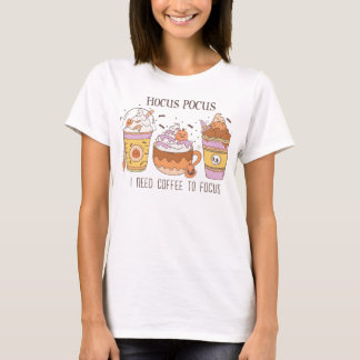 Camiseta Groovy Hocus pocus I Need Coffee to Focus Fall
