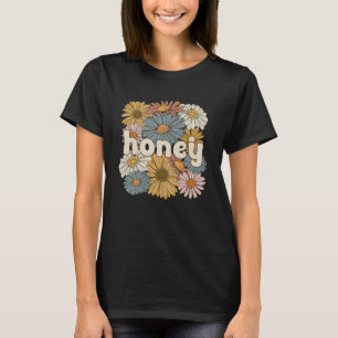 Camiseta Groovy Honey Avó Flores Querida Vovó