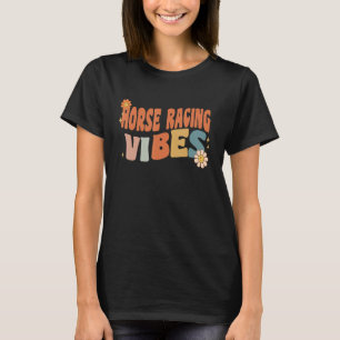 Camiseta Groovy Horse Racing Vibes Costume Professores S