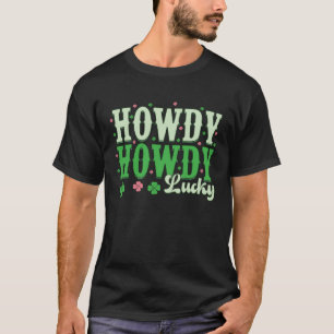 Camiseta Groovy Howdy Vai Lucky Happy Rua. Dia dos Patricks