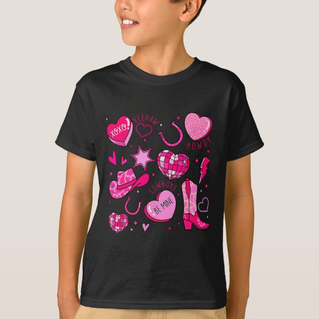 Camiseta Groovy Howdy Valentine Western Valentines Day Cowb (Frente)