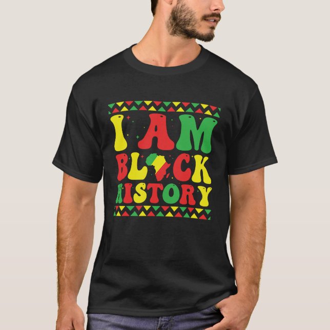 Camiseta Groovy I Am Black History Pride Black History Mont (Frente)