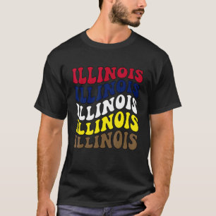 Camiseta Groovy Illinois State Home I Love Illinois Flag Pa