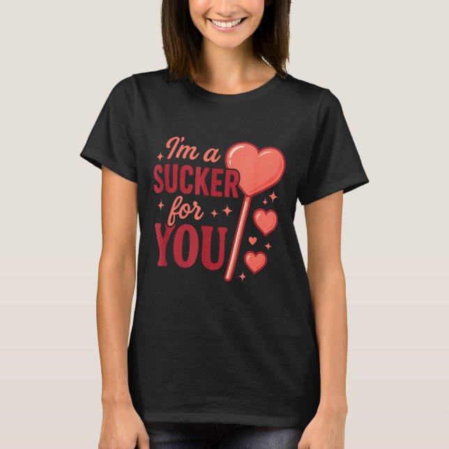 Camiseta Groovy I'm A Sucker For You Retro Heart Candy Vale (Frente)