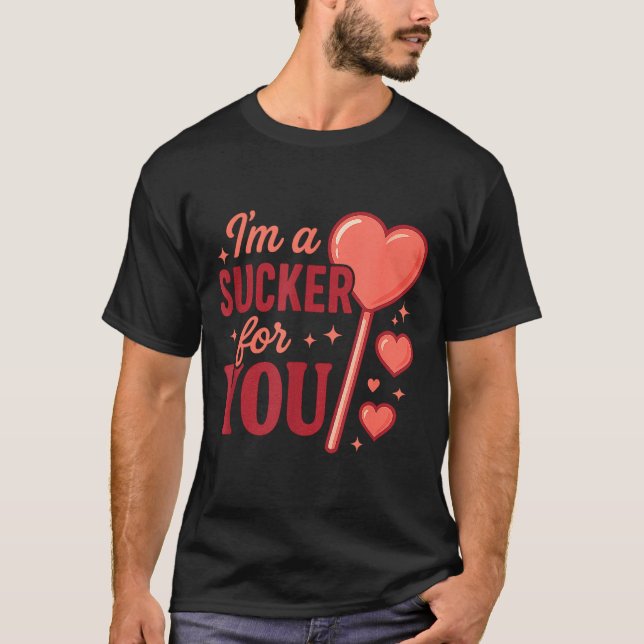 Camiseta Groovy I'm A Sucker For You Retro Heart Candy Vale (Frente)