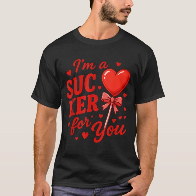 Camiseta Groovy I'm A Sucker For You Retro Heart Candy Vale (Frente)