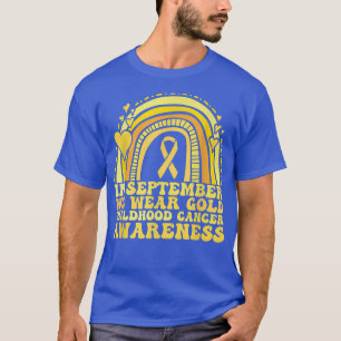 Camiseta Groovy In September We Wear Gold Childhood Cancer