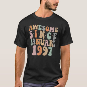 Camiseta Groovy Incrível Desde Janeiro de 1997 26.º Anivers