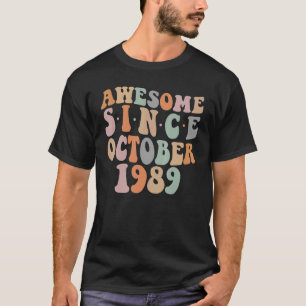 Camiseta Groovy Incrível Desde outubro de 1989 33º aniversá