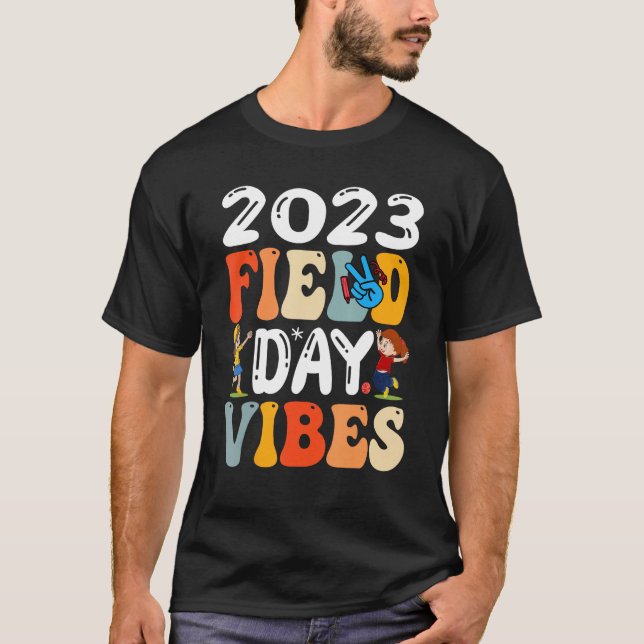 Camiseta Groovy It's Field Day Vibes for Teacher Kid 2023 (Frente)