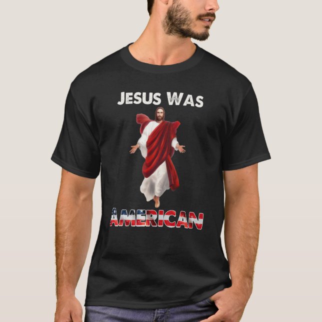 Camiseta Groovy Jesus Was American Dinosaur Jesus Rex 4th O (Frente)