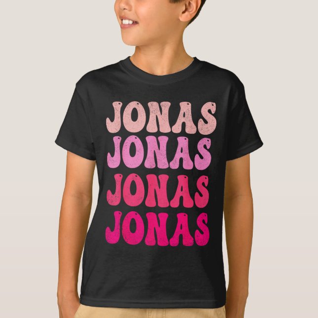 Camiseta Groovy Jonas First Name D I Love Jonas Tees Meme  (Frente)
