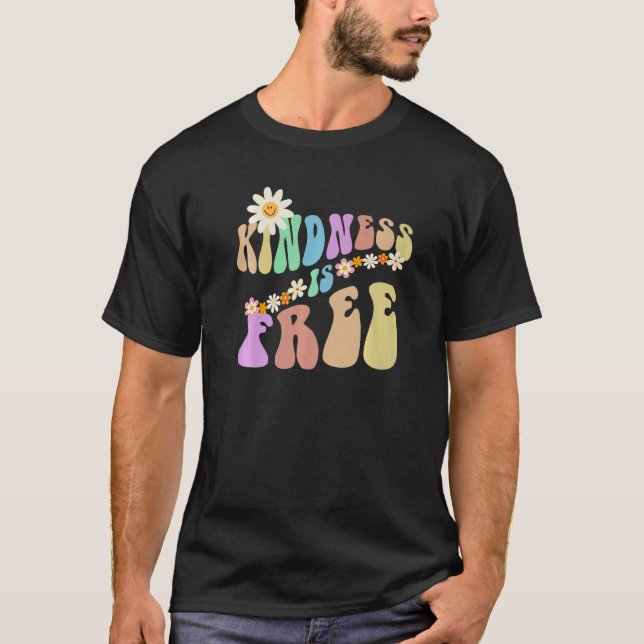 Camiseta Groovy KINDNESS IS FREE Retro Stop Bullying Choose (Frente)
