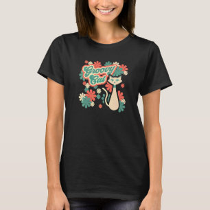 Camiseta Groovy Legal Funky Gato Psicodélico Retrô Vintage