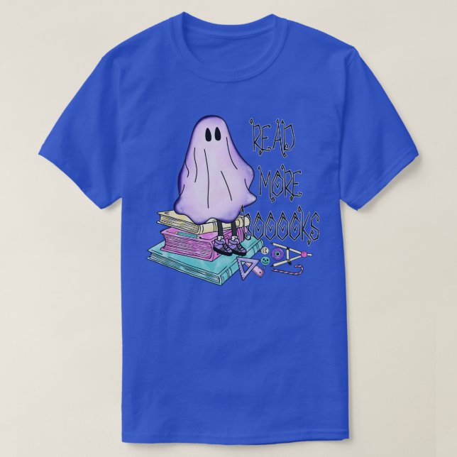 Camiseta Groovy Leia Mais Livros Ghost Boo Engraçado (Frente do Design)