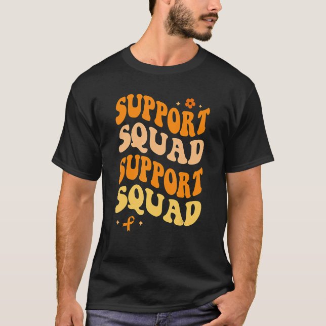 Camiseta Groovy Leukemia Apoio à Sensibilização Esquadrão L (Frente)