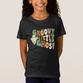 Camiseta Groovy Little Ghost com Flores Vintage no Hallowee
