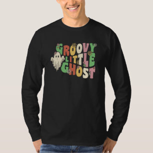 Camiseta Groovy Little Ghost com Flores Vintage no Hallowee
