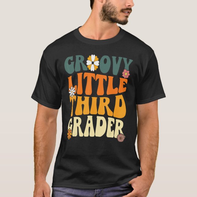 Camiseta Groovy Little Third Grader First Day (Frente)
