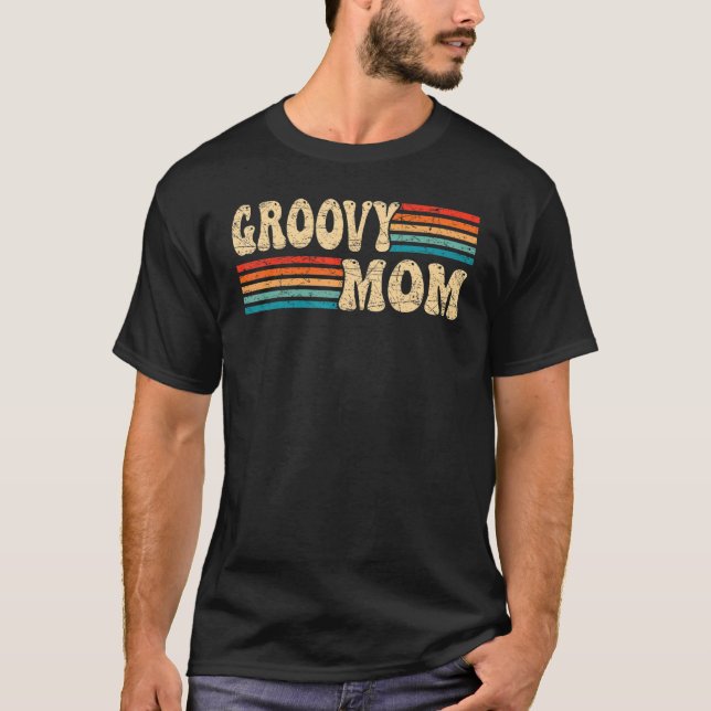 Camiseta Groovy Mãe 70s Nostalgia Estética de 1970 Retro Mo (Frente)