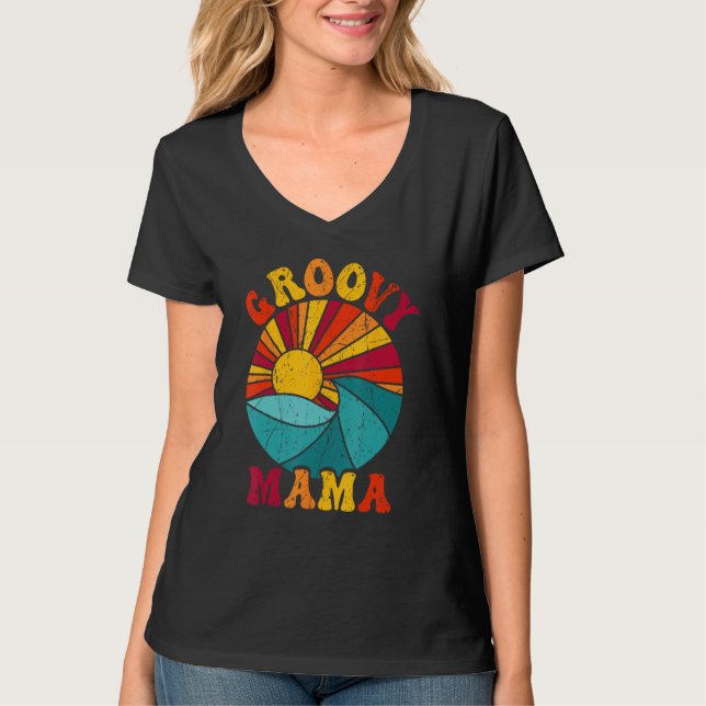 Camiseta Groovy Mama 70s Aesthetic Nostalgia 1970 s Retro M (Frente)
