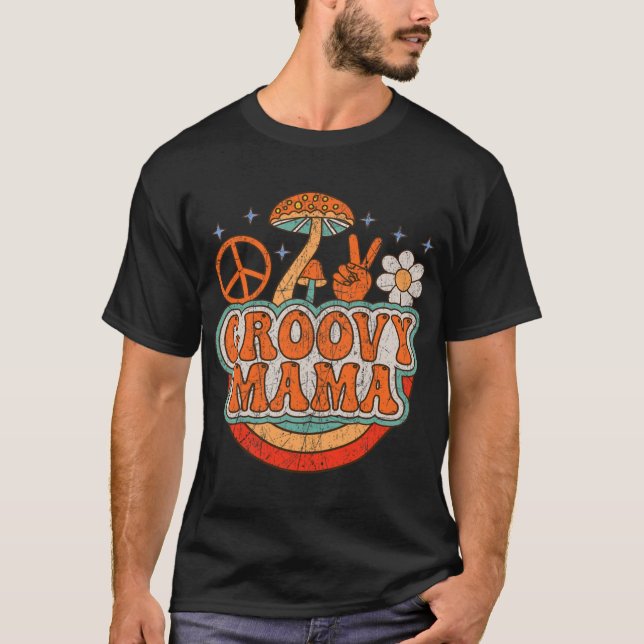 Camiseta Groovy Mama 70s Nostalgia estética de 1970 Retro (Frente)