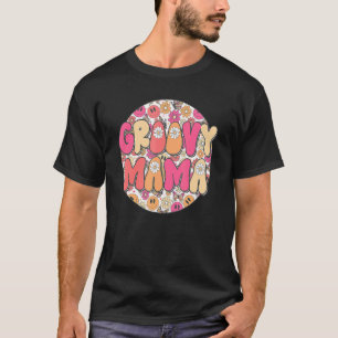 Camiseta Groovy Mama Hippie Retro Daisy Flower Smile Face H