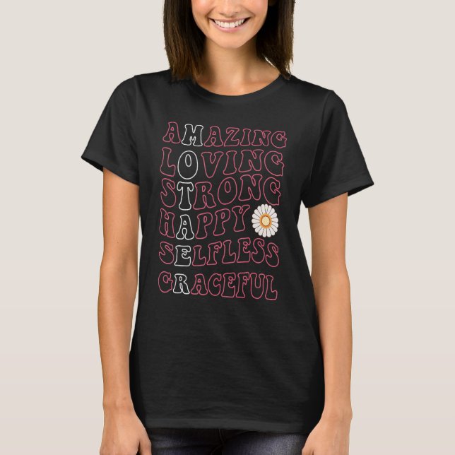 Camiseta Groovy Mamãe Incrível Adorando Forte E Selvagem Gr (Frente)
