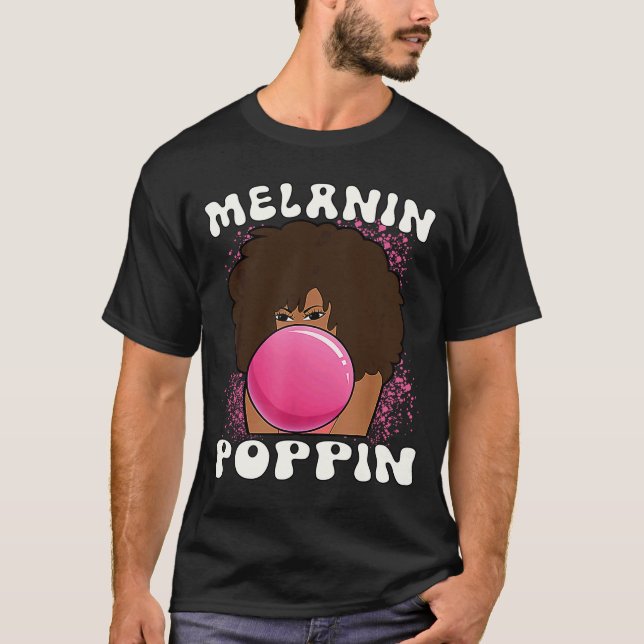 Camiseta Groovy Melanin Poppin Black History Mês para as mu (Frente)