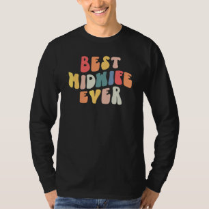 Camiseta Groovy Melhor Parteira de Todos os Tempos Doula Pa