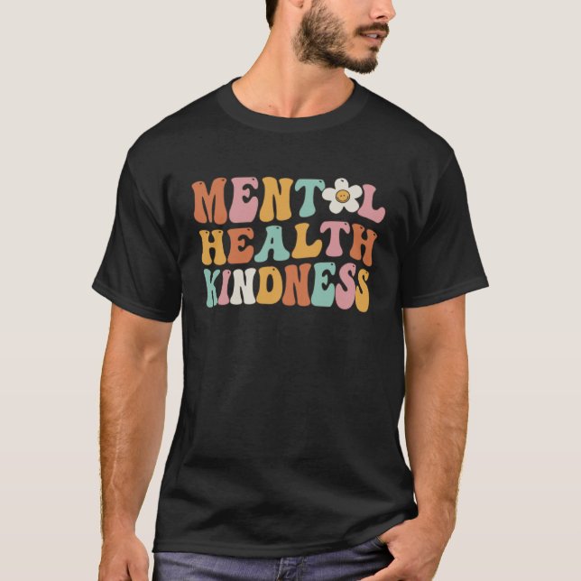 Camiseta Groovy Mental Health Importa A Doença Do Cérebro H (Frente)