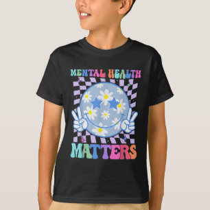 Camiseta Groovy Mental Health S Flor Autismo Sorria Face