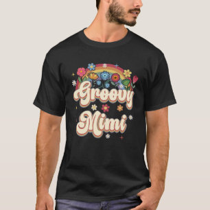Camiseta Groovy Mimi Retro Hippie Sinal de Paz Mães Florais