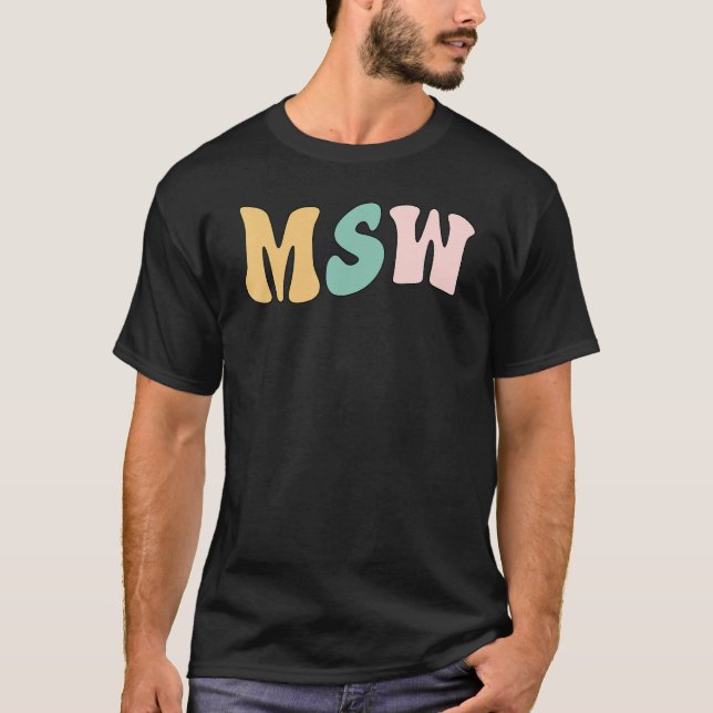Camiseta Groovy MSW Mestre de Trabalho Social (Frente)