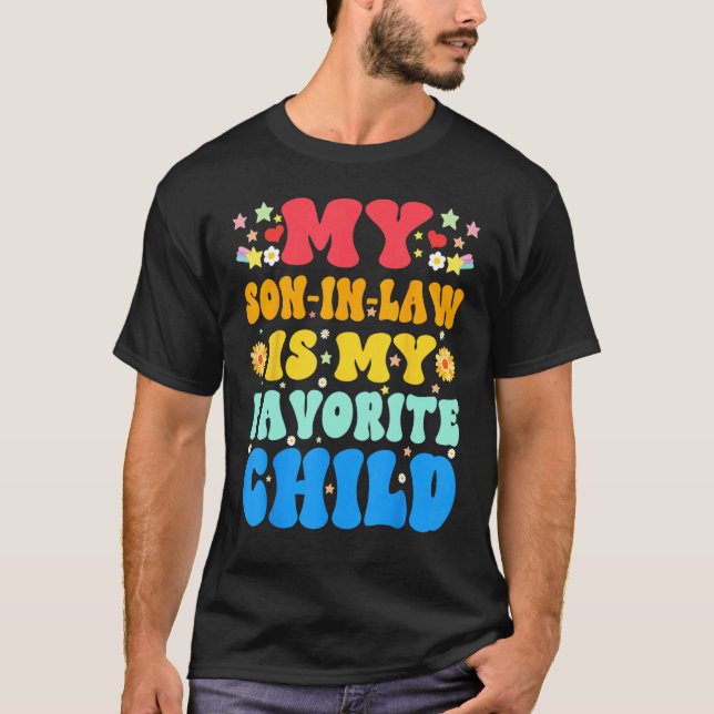 Camiseta Groovy My Son In Law Is My Favorite Child  Floral (Frente)