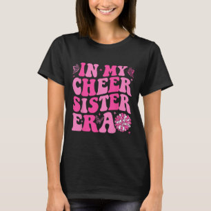 Camiseta Groovy Na Minha Era de Irmã de Cheer Cheerleading