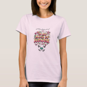 Camiseta Groovy Na Minha Madrinha de casamento Era Bachelor