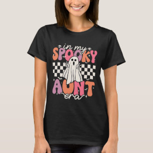 Camiseta Groovy Na Minha Tia Spooky Era Retro Tia Hallowee