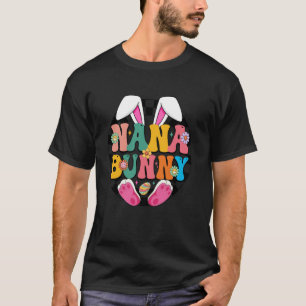 Camiseta Groovy Nana Bunny Fofa Orelhas de Coelhinha da Mam