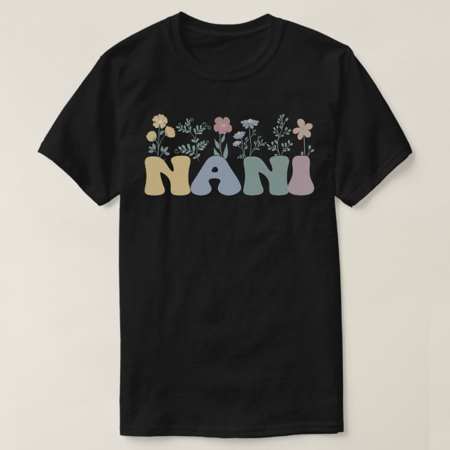 Camiseta Groovy Nani Avó Flores Nani Avó Premi (Frente do Design)
