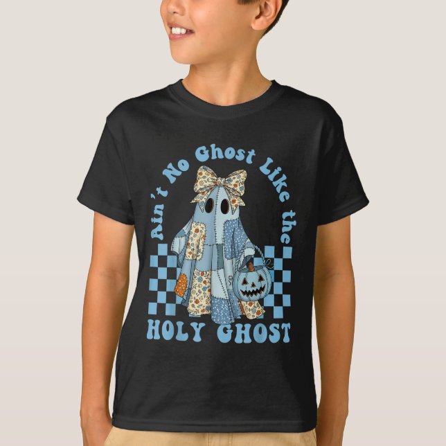 Camiseta Groovy Não É Fantasma Como O Santo Fantasma Cristã (Frente)