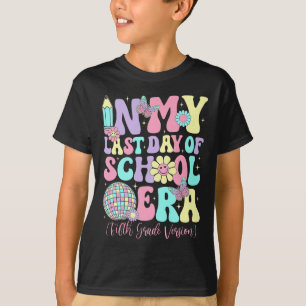 Camiseta Groovy No Meu Último Dia Da Escola Era 5º Ano Gr