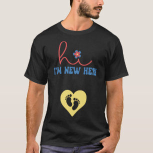 Camiseta Groovy Nova Mãe Olá Sou Novo Aqui Anunciante de Gr