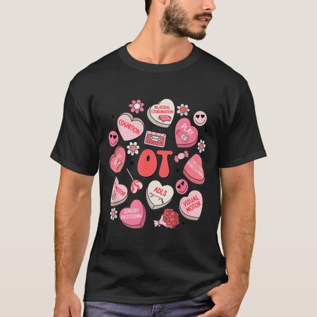 Camiseta Groovy Occupational Therapy Valentine Ot Conversat (Frente)