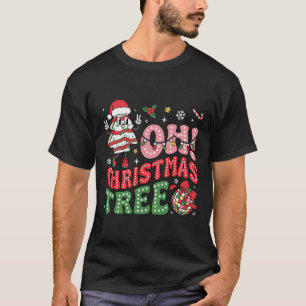 Camiseta Groovy Oh Árvore De Natal Faz Um Bolo De Xmas Engr